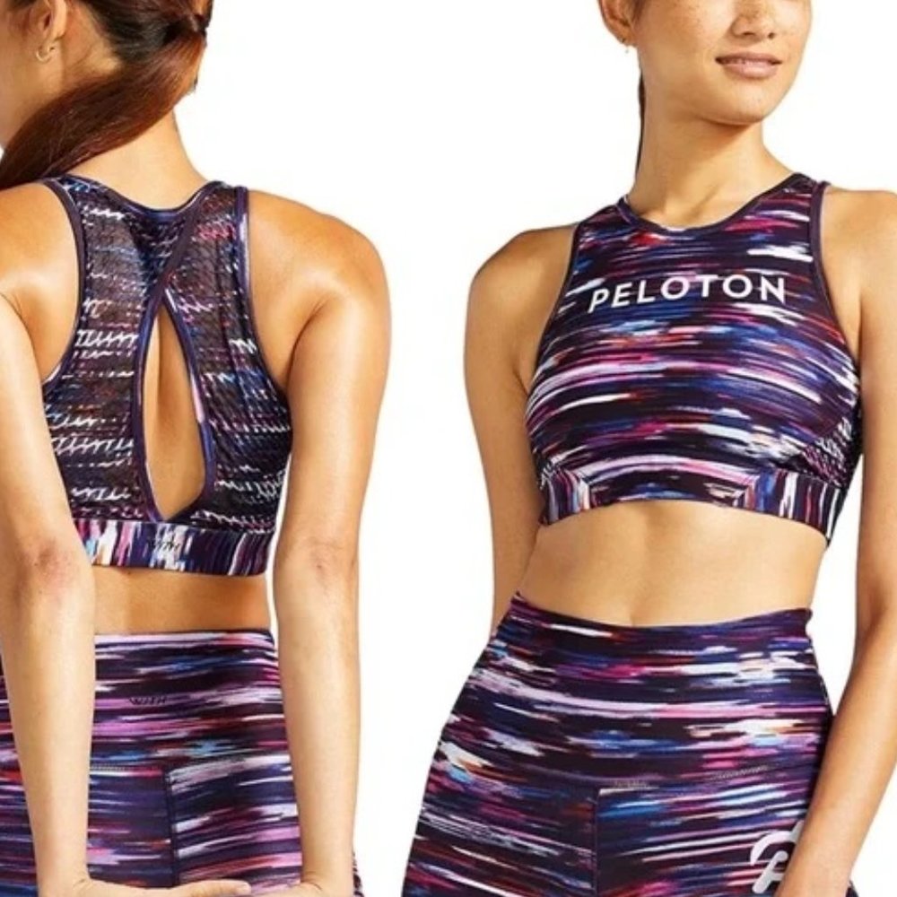 Peloton x WITH Melody High Neck Racerback Cutout Back Sports Bra - Picture 1 of 7